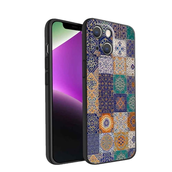 tile-aesthetic Phone Case, Degined for iPhone 14 Plus Case Men Women, Flexible Silicone Shockproof Case for iPhone 14 Plus