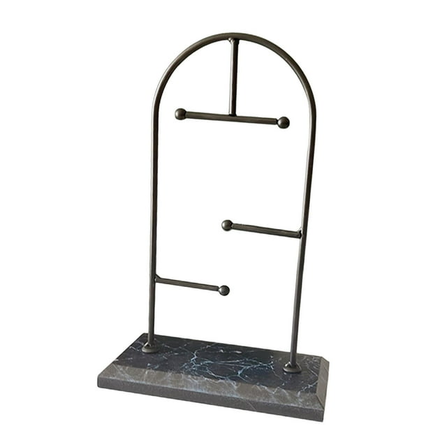 Soporte para Presentación de Joyería Perfecl Organizador de Joyas Multiusos Portátil Estante Negro