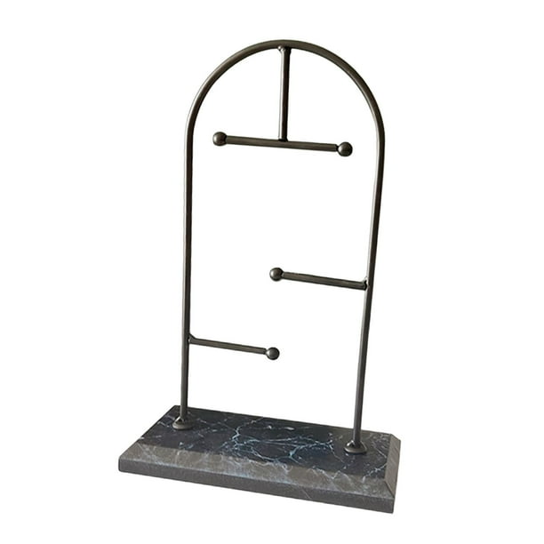 Organizador de joyas, aretes, estante de almacenamiento, accesorios para el cabello, collares sencillos para damas Estante negro negro