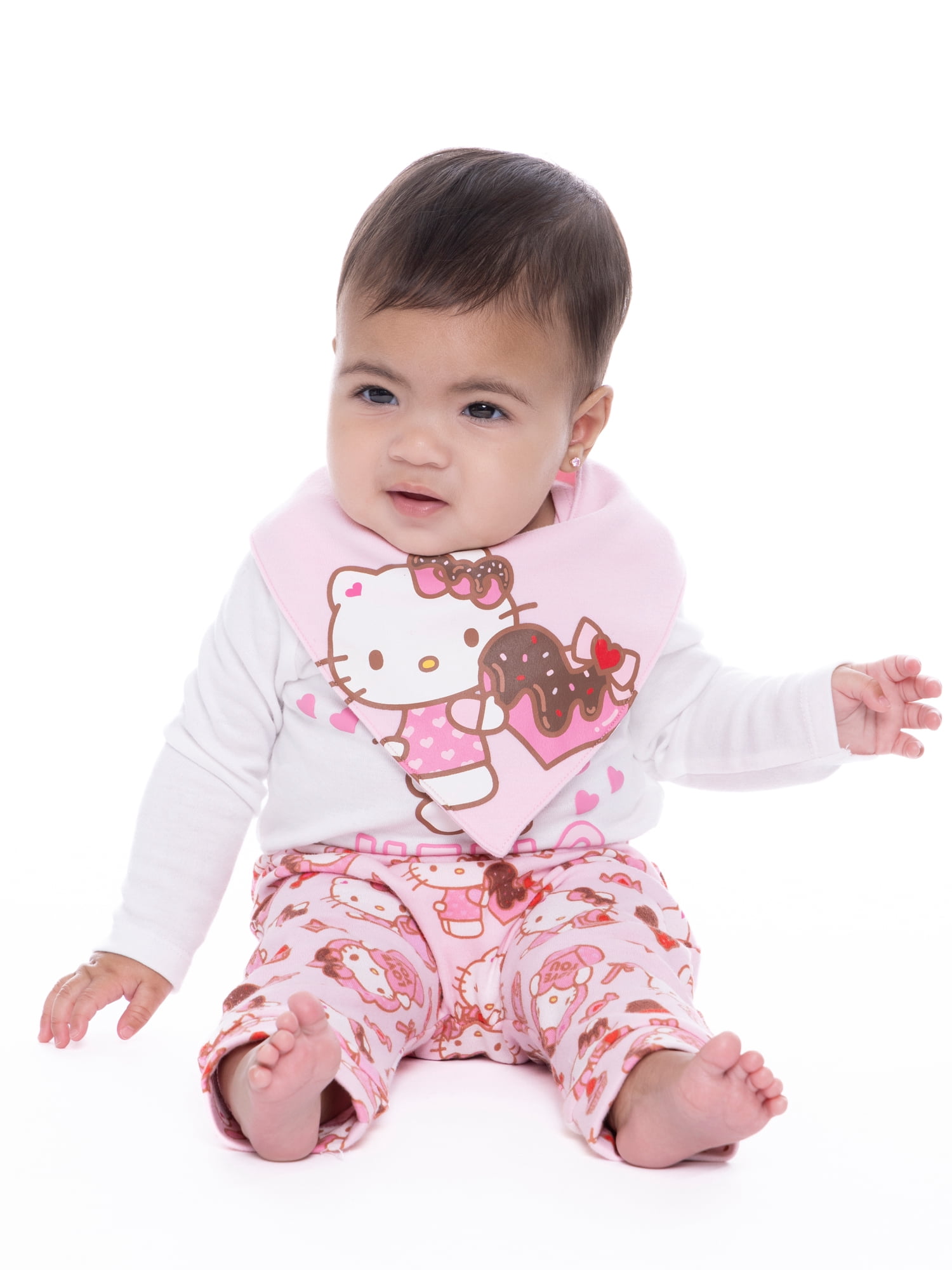 Character Infant Baby Valentine's Day Take Me Home, Bib, Long-Sleeve Bodysuit, and Pants Outfit Set, 3-Piece Sizes Newborn-12 Months