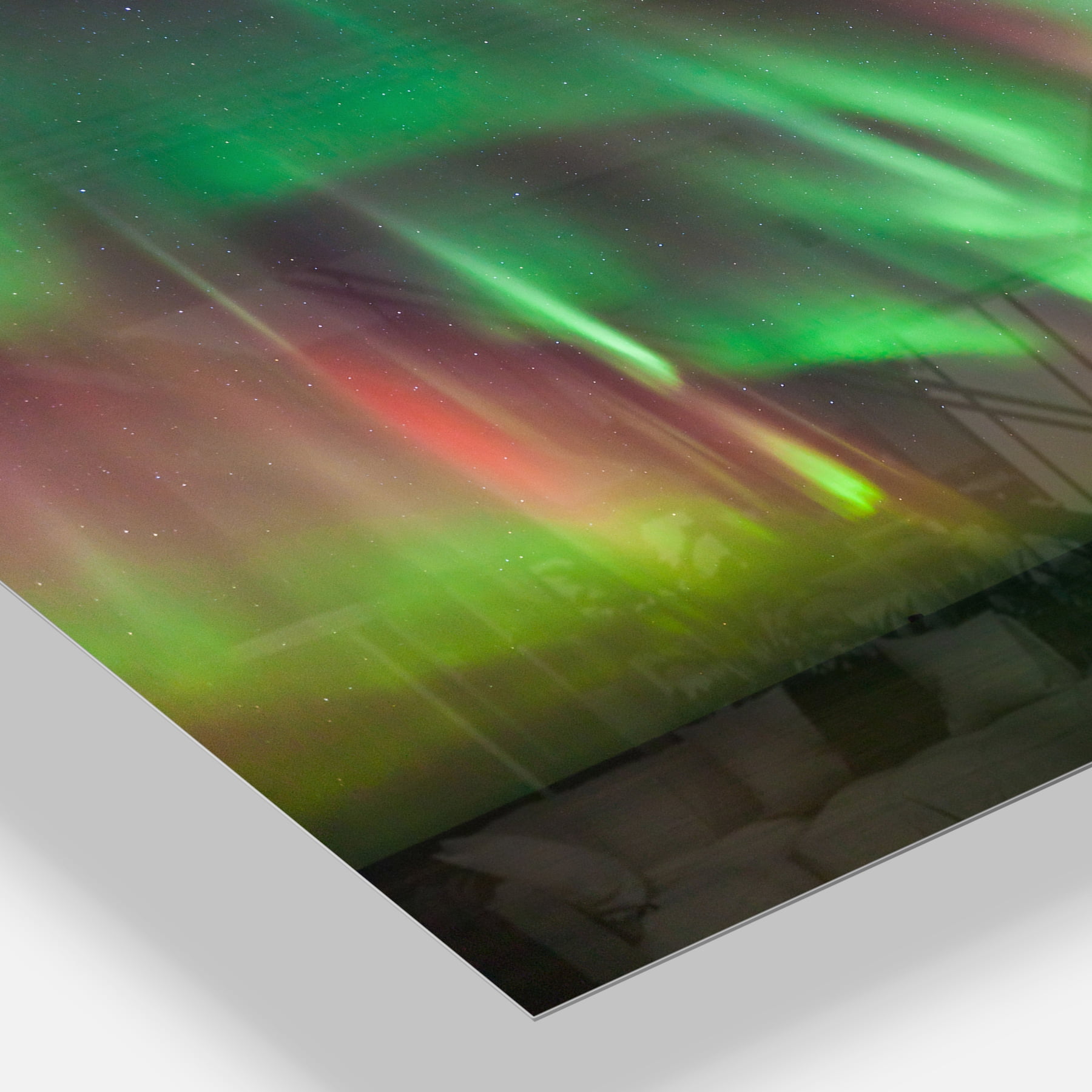 Designart 'Green Northern Lights Aurora ' Multipanel Large Abstract Metal Wall Art
