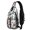 Multicolor Christmas Snowman Pattern, variant on Multicolor Christmas Pattern Sling Backpack, Travel Shoulder Pack with Earphone Port, Multi Pocket Design Gift Ideas for Holiday Birthday Gifts