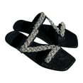 thumbnail image 2 of Sandalias de verano para mujer, sandalias planas sin cordones, zapatos romanos de cristal, sandalias informales con punta abierta, zapatillas Wmkox8yii  ytu8764, 2 of 9
