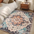 thumbnail image 4 of Orange Blue Area Rug 4x6 FT,Non Slip Kids Room Carpet,Boho Geometric Middle Century Abstract Western Washable Soft Floor Carpet Non-Shedding Throw Rug for Dorm Kitchen Study Room Home Office Bedside, 4 of 9