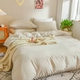 Move Over Beige Grey Bedding Sets Queen Pom Poms Pattern 100 Washed
