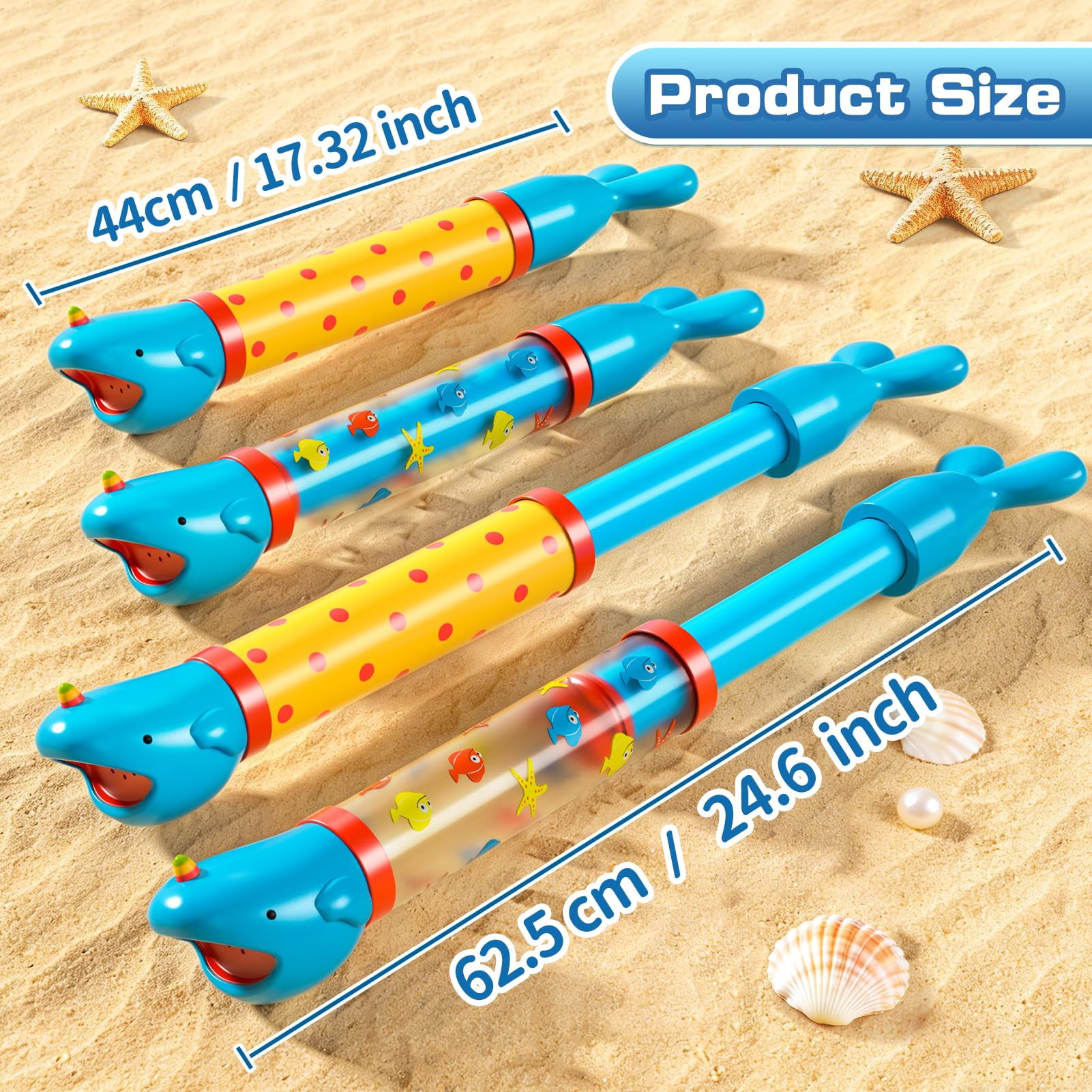 Animal Shape Water Blasters 4 Pack Summer Outdoor Pool Beach Play Toys