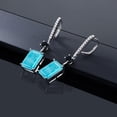 thumbnail image 4 of Gem Stone King 10.74 Ct Emerald Cut Green Turquoise Black Onyx 925 Sterling Silver Earrings, 4 of 4