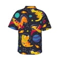thumbnail image 3 of Daiia Dinosaurs in Space Hawaiian Shirt for Men Gentle Cotton Regular Short Sleeve Casual-XX-Large, 3 of 9