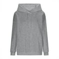thumbnail image 6 of XPMWRP Women's Hoodies Letter Graphic Sweatshirt Drawstring Casual Long Sleeve Pullover Fashion Winter Warm Oversized Sweatshirt Gray M, 6 of 9