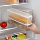 thumbnail image 5 of Recipiente rectangular para fideos y huevos | Caja hermética de plástico para conservar alimentos | Organizador de despensa para pasta | Juego de 2 cajas transparentes selladas de 30 x 8,4 x 7,4 cm, 5 of 6