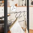 thumbnail image 4 of Bakers Rack, Kitchen Island Storage Shelf, Microwave Oven Stand, Metal Frame, Industrial, Rustic Brown and Black, 4 of 9