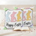 thumbnail image 4 of Outdoor Pillow Covers Pack of 2, Happy Easter Words Pink Blue Yellow Bunnies Waterproof Throw Pillowcase Cushion Cases, Eggs Rabbit Decorative Pillow Cover for Couch Sofa Home Bed Patio, 4 of 9