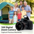 thumbnail image 6 of GJX Digital Camera, for Photography and Video Autofocus, 16X Optical Zoom Vlogging Camera for Travel, Dual Cameras for Beginners (Black), 6 of 7
