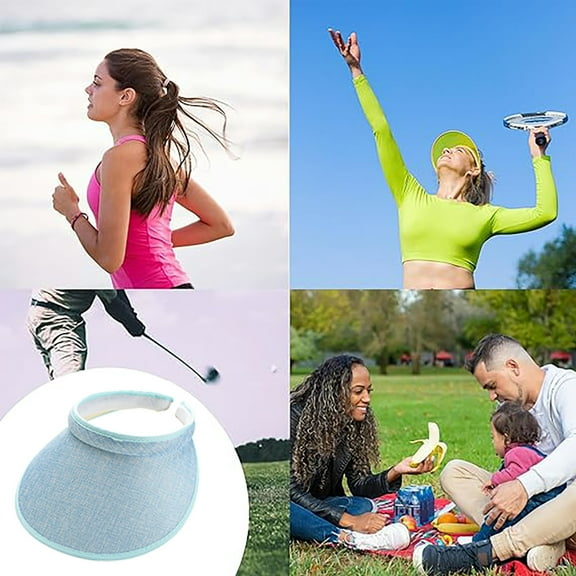 Sun Visor Hat for Women & Men - Wide Brim Clip On Beach Hat with Adjustable Headband, UV Protection Summer Golf Cap for Outdoor, Tennis, Fishing & Travel - Lightweight Breezy Sun Hat for Sun Shade