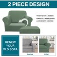 thumbnail image 4 of Stretch-jacquard sofa cover (chair, Loden Frost), 4 of 7