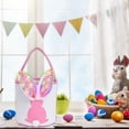 thumbnail image 5 of Easter Gift Basket Qwtwty Happy Easter Bunny Long Ears Bags Easter Basket with LED Light Buckets Easter Tote Bags Children Gift Storage Handbag, 5 of 9