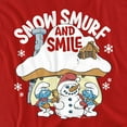 thumbnail image 2 of Smurfs Christmas Snow, Smurf And Smile Unisex Adult Canvas Brand T Shirt, Red, Large, 2 of 3