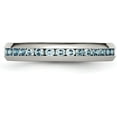 thumbnail image 4 of Chisel Stainless Steel Polished 4.2mm December Teal CZ Ring - Ring Size 9.0, 4 of 8