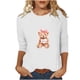 thumbnail image 2 of RKSTN Valentine's Gifts Women's 3/4 Sleeve T Shirts Top Oversized Crewneck Valentines Graphic Print Short Sleeve Shirt Womens Casual Solid Round Neck Loose Three Quarter Sleeve Shirt Spring Clothes, 2 of 7