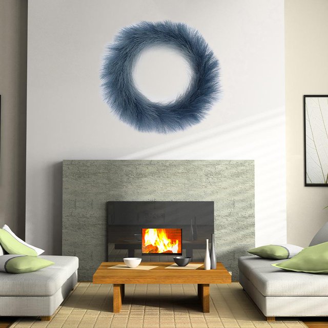 de Hierba s Sintética pa Decoración pa Bohemio, de Grande de 20 Pulgadas, Sin Derramamiento, Decoración inconfundible de Azul oscuro perfecl corona de hierba de la pampa