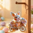 thumbnail image 4 of HOARBOEG 5Pcs Cute Easter Bunny Keychain, 2D Flat Acrylic Car Rearview Mirror Ornament & Backpack Charm Pendant, Easter Decorations for Easter Gifts, Party Favors, 4 of 6