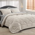 thumbnail image 3 of U by Bedsure Beige Queen Comforter Set - 7 Pieces Reversible Bed Set Bed in a Bag Queen with Comforters, Sheets, Pillowcases & Shams, Queen Bedding Sets, 3 of 5