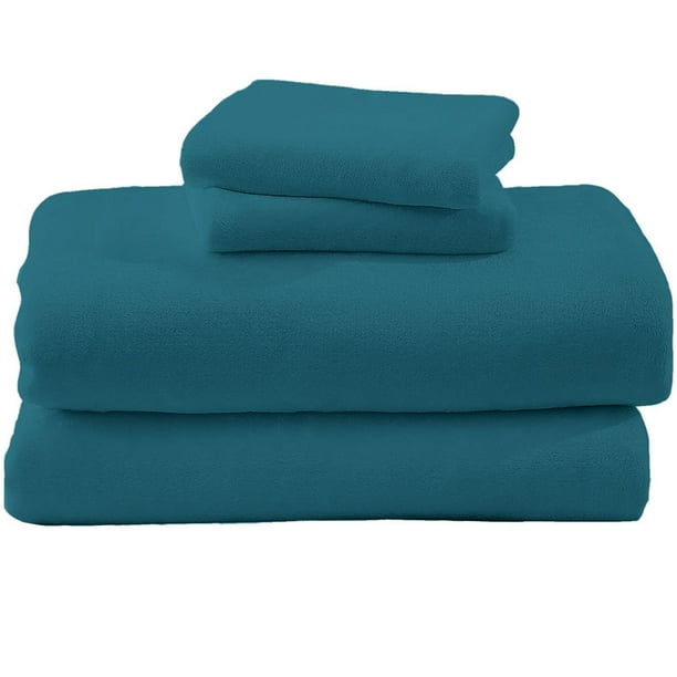 Juego de Sábanas Polar Kyuden Home Individual Suaves y Cálidas Verde Petróleo