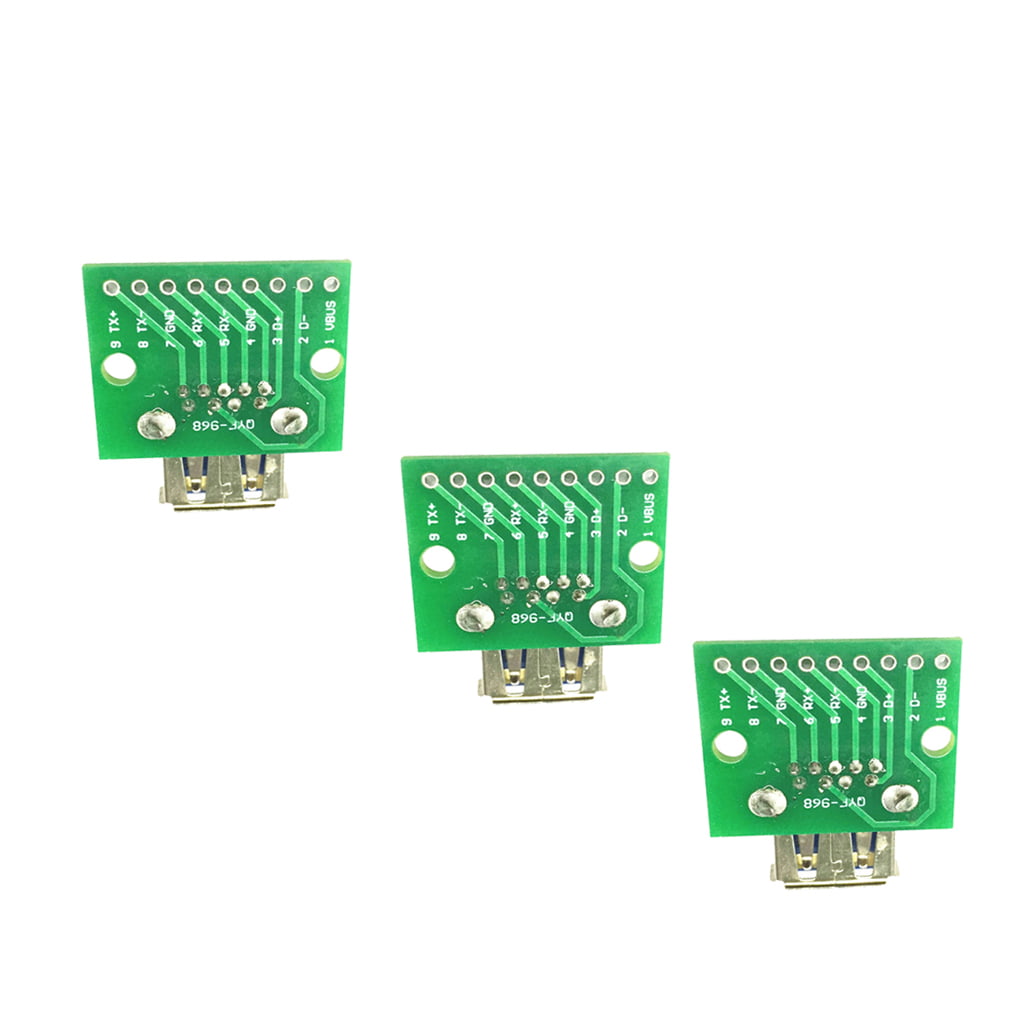 3PCS USB 3.0 Female To DIP 2.54mm Board Module 9pin Adapter Converter