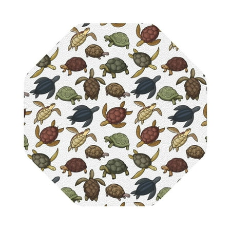 

Matuu Various Turtle for Cup Coasters Set of 6 Leather Coasters Desk Coasters for Office Measures 4” x 4” Octagon