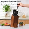 ENOKING Universal Knife Block Without Knives, Acacia Wood Countertop Butcher Block Knife Holder
