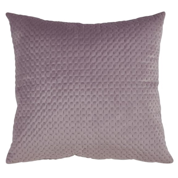 18 in. Square Poly Filled Pinsonic Velvet Throw Pillow - Lavender