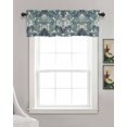 thumbnail image 3 of Green Leaves Kitchen Valances for Windows Farmhouse Linen Window Valance Curtain for Living Room Window Treatment Summer Botanical Tropical Palm Plant Valance Rod Pocket Topper Drape, 54 x 18 Inch, 3 of 6