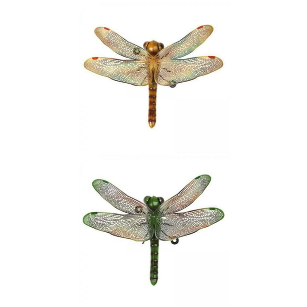 2 piezas de hierro para colgar en la pared decoraciones manualidades decoración del hogar esculturas decorativas de pared para y verde BLESIY Arte de la pared de la libélula