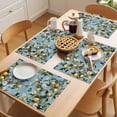 thumbnail image 5 of Lemon Flowers Placemats Set of 12 Country Bird Plant Watercolor Blue Summer Place Mats Indoor Wipeable Table Mats Washable Cloth Dining Table Placemats for Kitchen Holiday Party Home Decor 13x19 Inch, 5 of 9
