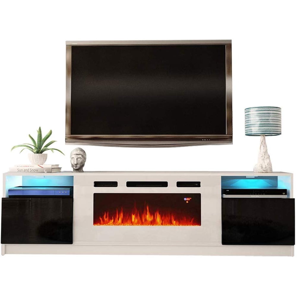 York WH02 Electric Fireplace Modern 79" TV Stand