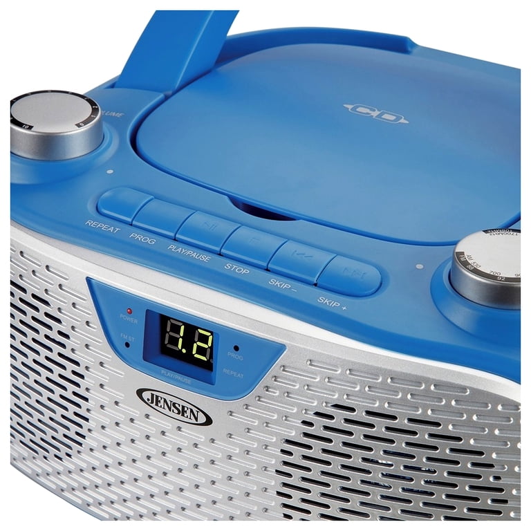 Jensen Bluetooth MP3 Boombox, Blue, CD-485-BL - Walmart.com