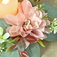 thumbnail image 6 of AuroraX Valentine'S Day Rose Candle Ring Wreath Pink Wedding Table Centerpiece Floral Garland Romantic Artificial Rose Accent Decor for Pillar Votive Candles Dahlia Centerpiece for Table Decor, 6 of 6