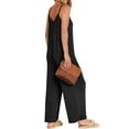 thumbnail image 5 of Fantaslook Jumpsuits for Women Casual Sleeveless Spaghetti Strap Rompers Boho Wide Leg Jumpsuits Overalls Dressy Trendy Outfits Clothes, 5 of 9