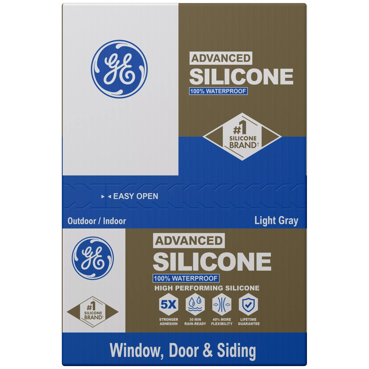 (6 pack) GE Advanced Silicone Window & Door Sealant, Pack of 1, Gray 10.1 fl oz Cartridge