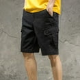 thumbnail image 6 of FRSASU Men's Thin Straight Leg Cargo Shorts Light Multi-Pocket for Summer Outdoor Wear Athletic Short Pant Black, 6 of 6