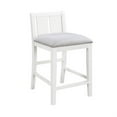 thumbnail image 2 of Ham 25 Inch Counter Height Chair Set of 2- Cream Fabric- White Wood Finish, 2 of 6