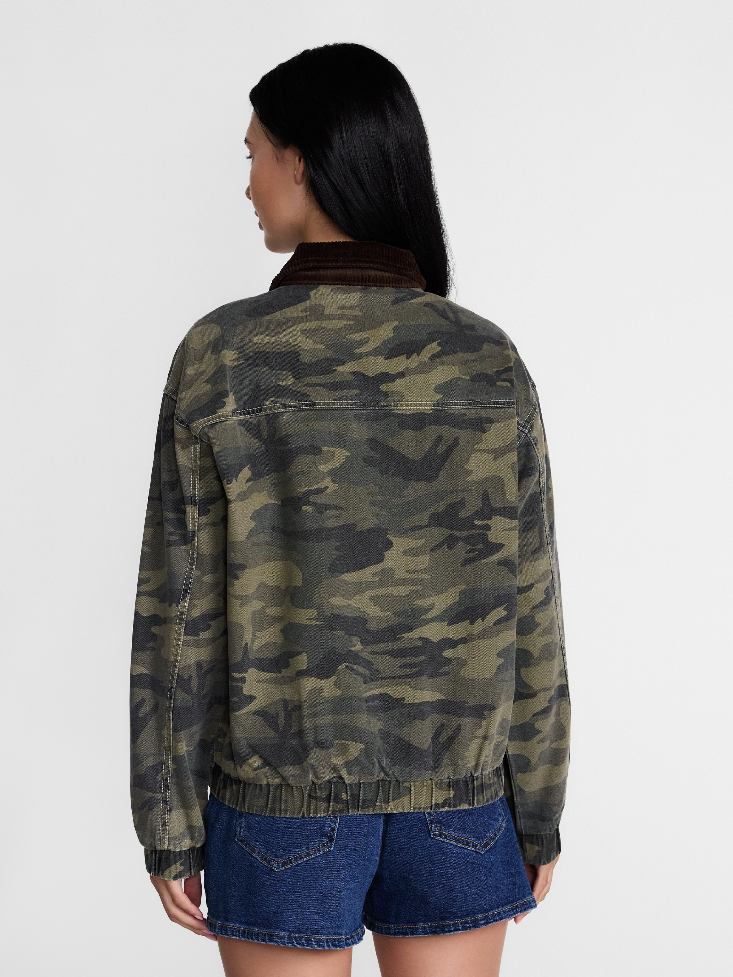 Madden NYC Women's Cotton Twill Bomber Jacket, Green photo 3