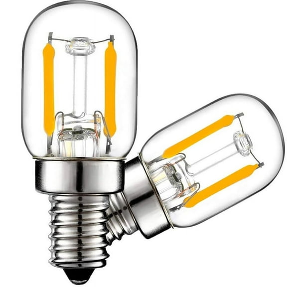 2PCS Night Bulbs, Dimmable 2W E12/E14 European Base Edison Bulb for Chandeliers,Ceiling Fan,Pendant, for Microwave Oven, Range Hood, Refrigerator, Appliance Bulb(E14-110V-Warm Light)