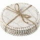 thumbnail image 1 of wonima02 4 Pieces Wood Beaded Coasters 3.9 Inch Round Rustic Farmhouse Wooden Coasters for Drinks Decorative Table Top Wood Bar for Housewarming Home Kitchen(Beige), 1 of 1