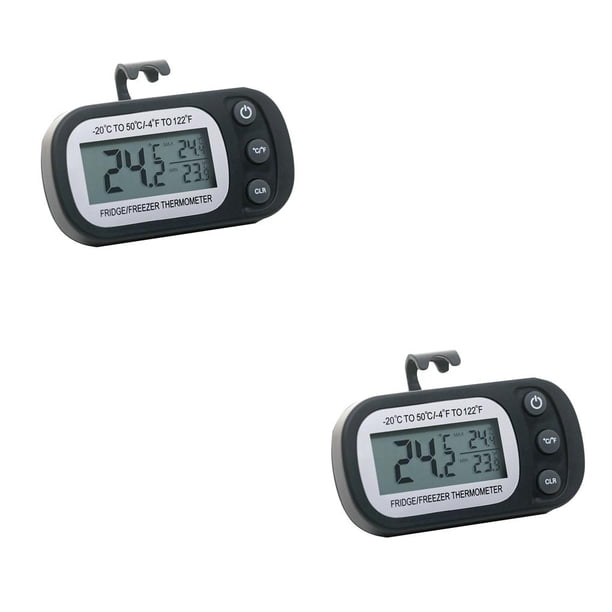 Termómetro digital para refrigerador Naiovety ABS pantalla LCD 8.8x6x2.4cm Negro 2Conjunto