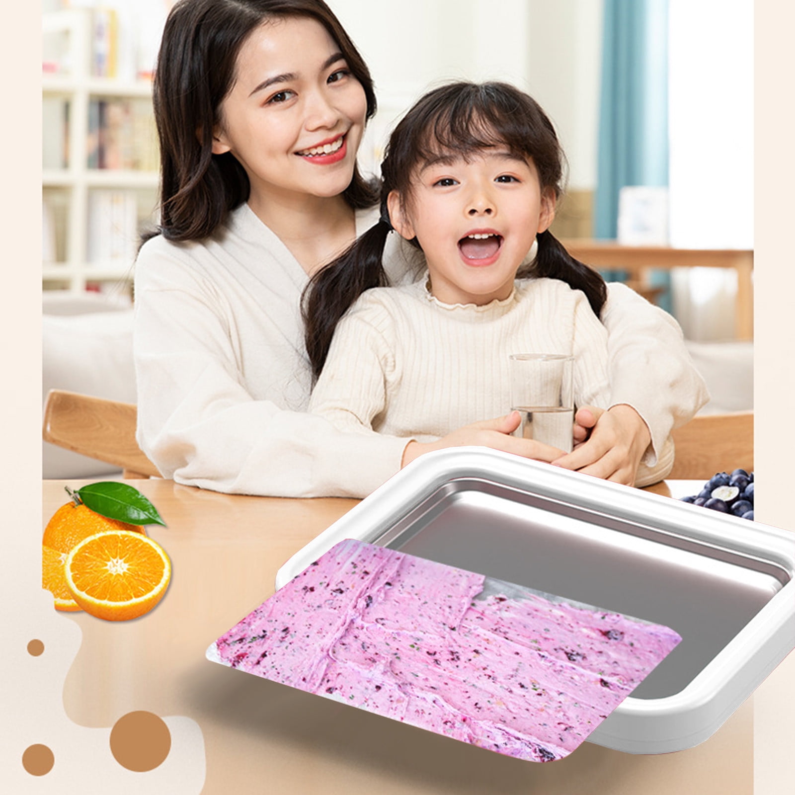 EGYMEN Manual Yogurt and Ice Cream Maker with Stainless Steel Construction for Safe and Convenient Home Use