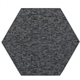 thumbnail image 1 of Indoor Outdoor custom size area rugs made in USA comes in Ten colors and Nine shapes rectangular,round,square,runners,oval,hexagon,octagon,half round - Dark Grey, 5' Hexagon Area Rugs, 1 of 1