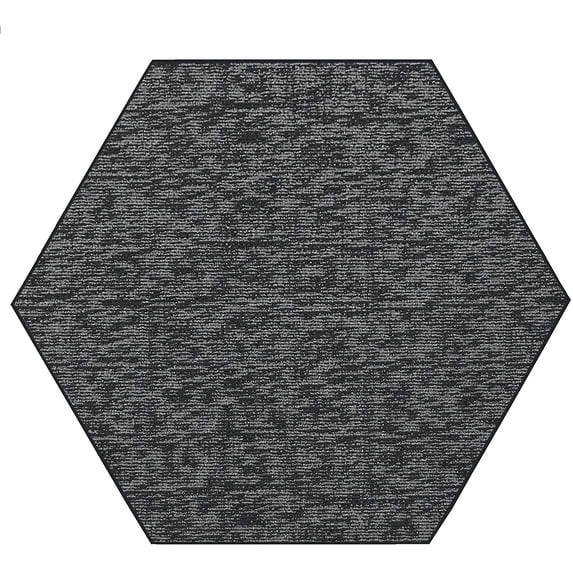 Indoor Outdoor custom size area rugs made in USA comes in Ten colors and Nine shapes rectangular,round,square,runners,oval,hexagon,octagon,half round - Dark Grey, 5' Hexagon Area Rugs