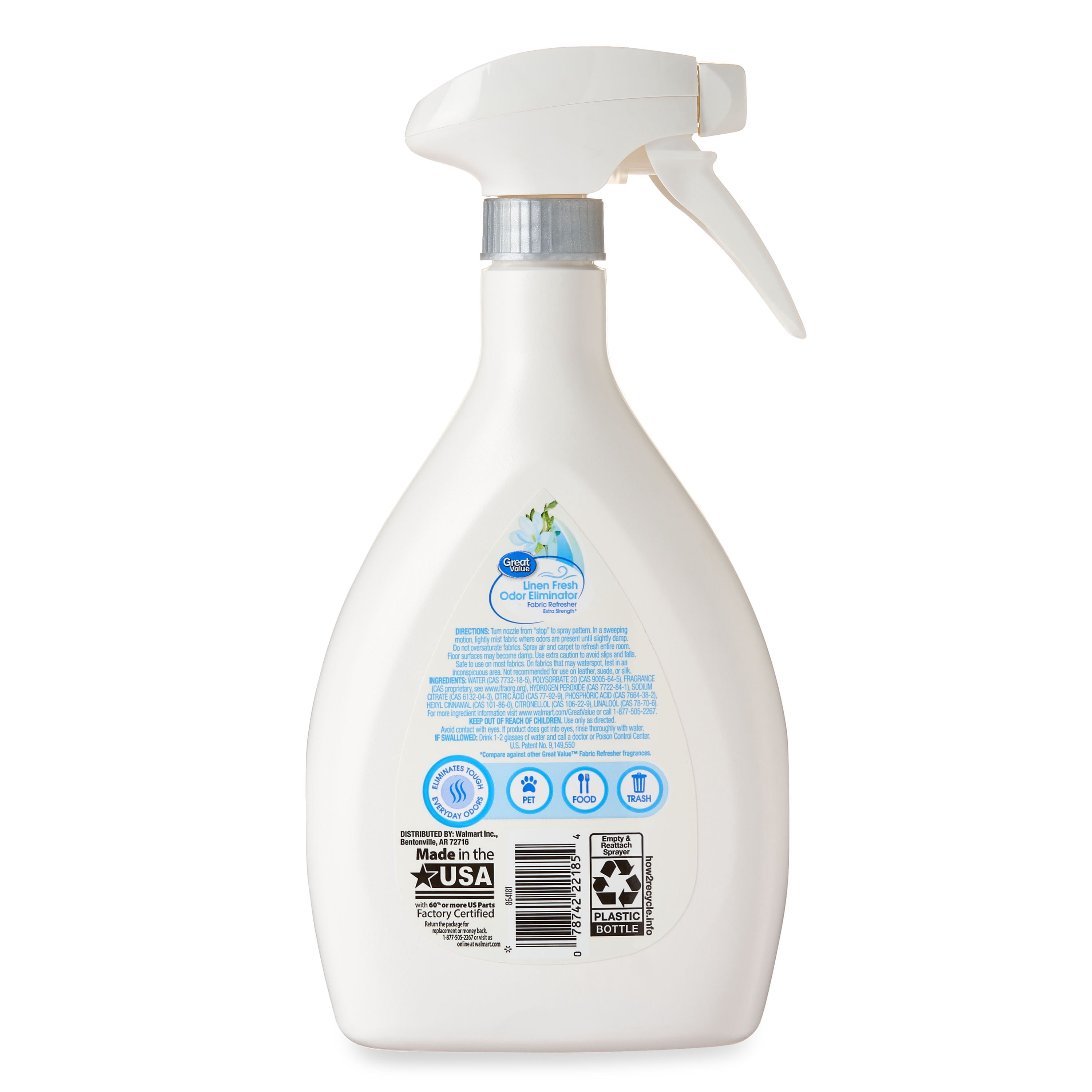 Great Value Fabric Refresher Spray, Fresh Linen, 27 fl oz
