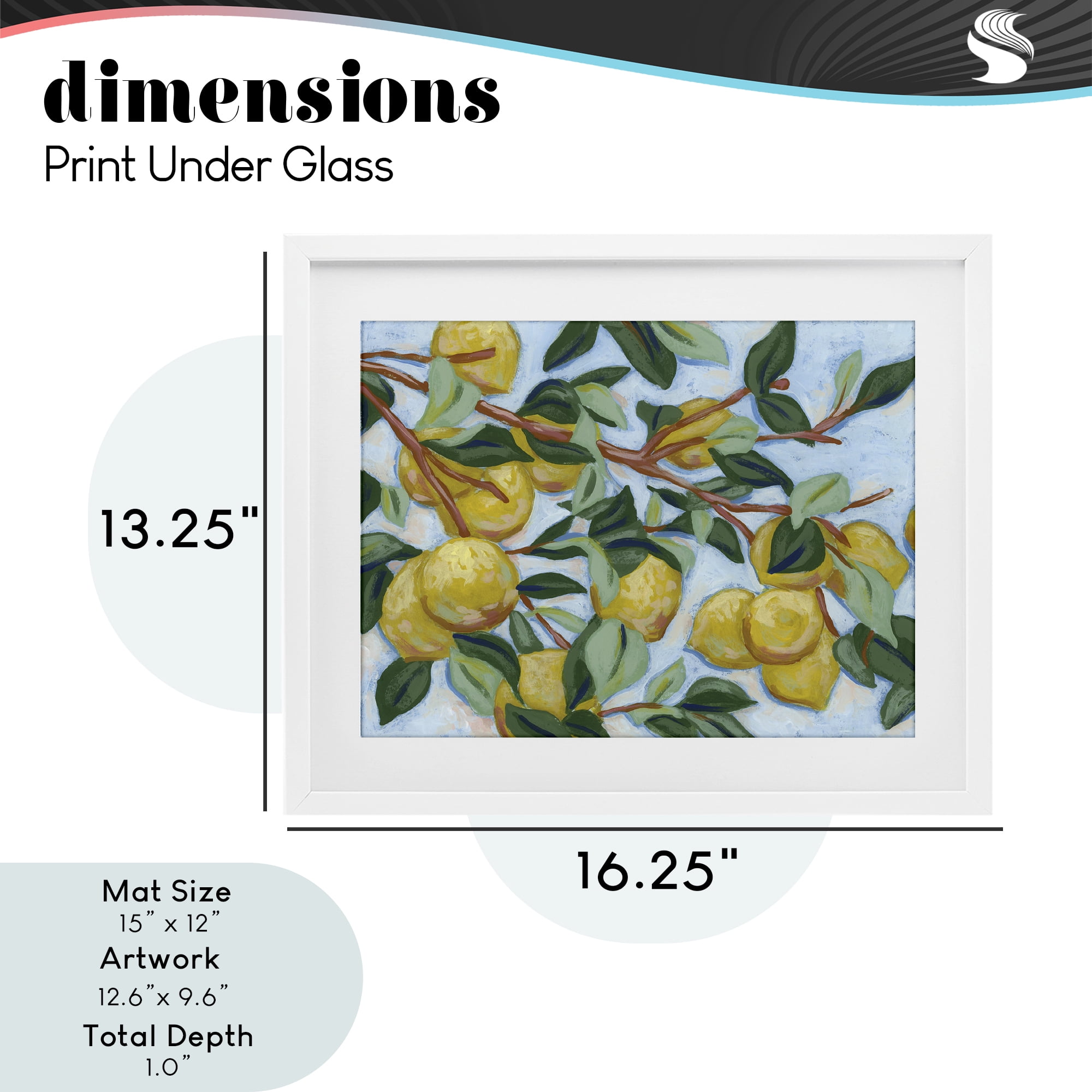 Stupell Industries Sunshine Citrus Tree White Framed Print Under Glass, design by June Erica Vess